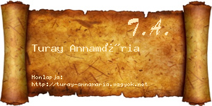 Turay Annamária névjegykártya