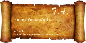 Turay Annamária névjegykártya